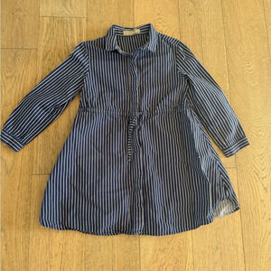 Zara Girls Casual Collection Striped Dress Blue White SIze 7